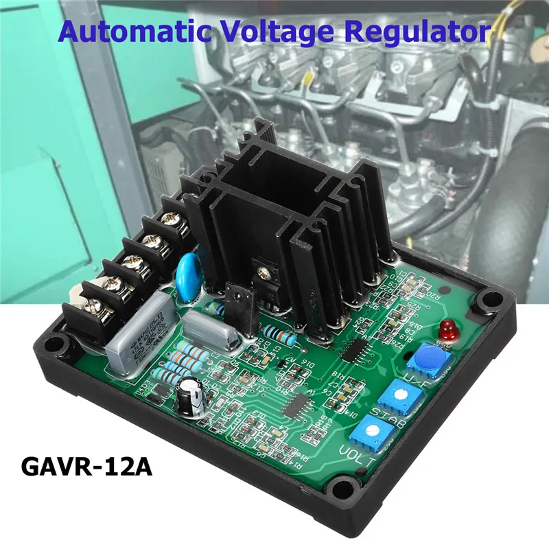 

GAVR-12A Automatic Voltage Regulator 220/400 VAC Under Frequency Protection Soft Start Voltage Ramping EMI Suppression Stable