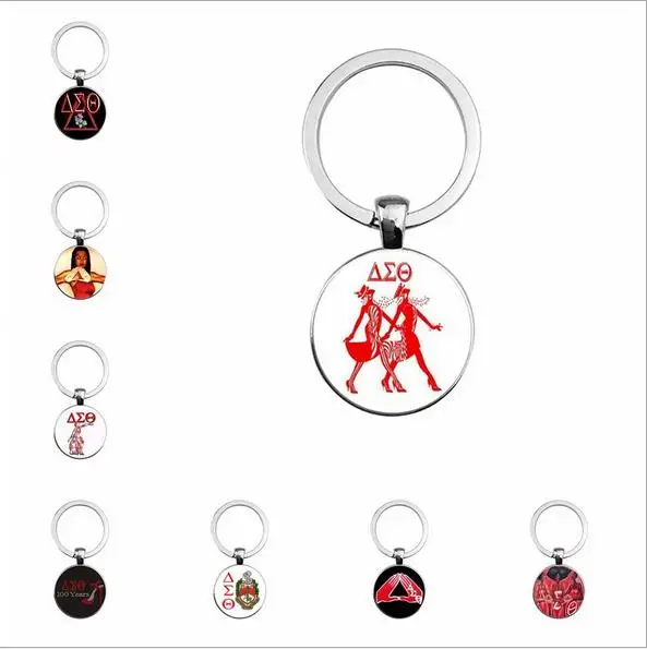 

Greek Greece Sorority Fraternity Organization Delta Sigma Theta Symbol DST Round Pendant keyrings