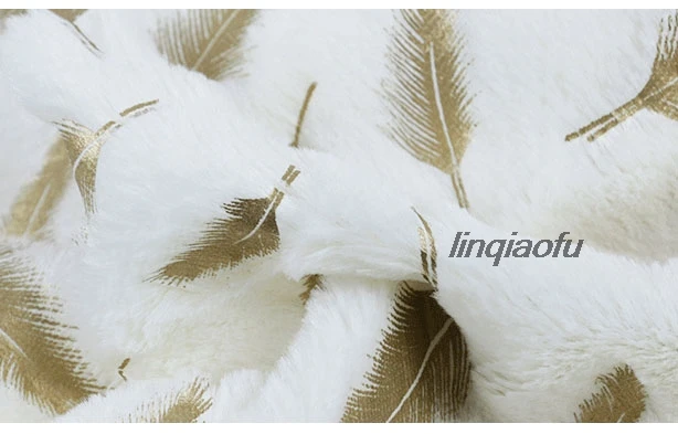 Искусственный мех Фабричный PV бархат горячий кролик ворсистый горячий серебряный перо лист цветок ткань