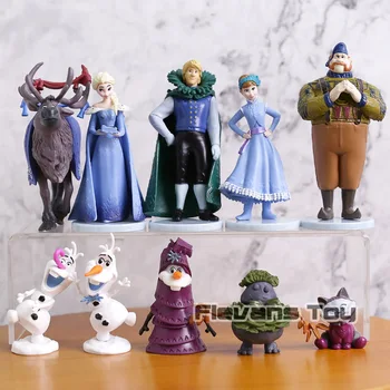 

Princess Anna Queen Elsa Kristoff Sven Olaf PVC Action Figures Model Toys Dolls Birthday Gift for Kids 10pcs/set