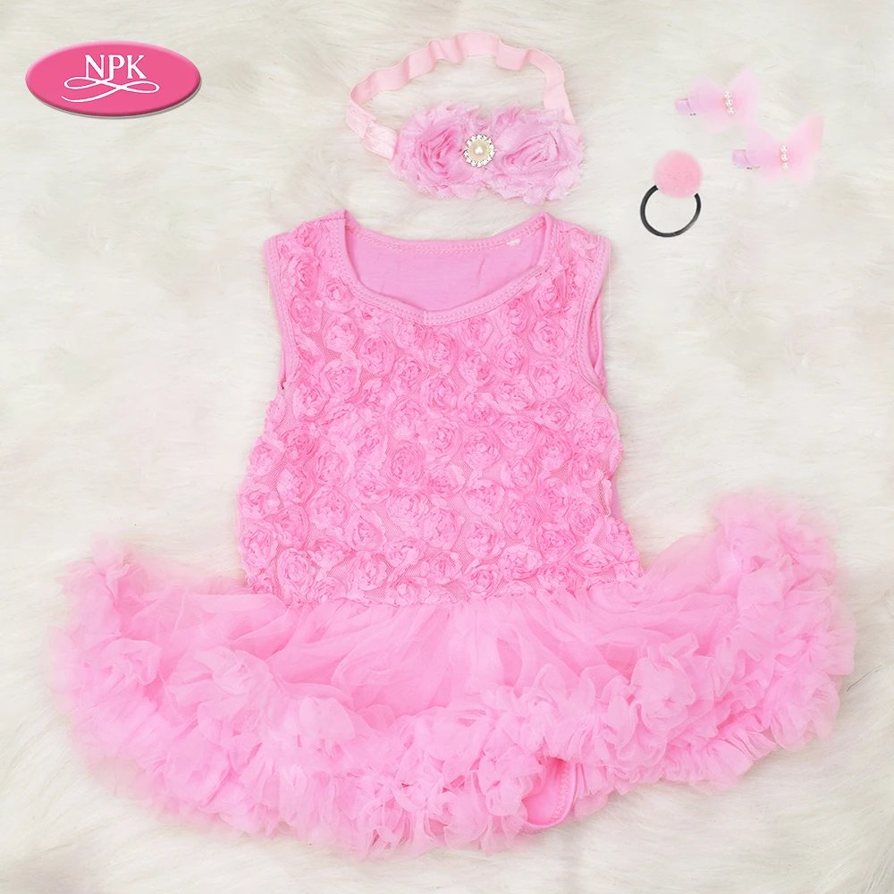 

For NPK 22"Reborn Baby Doll Clothes Fashion Style Newborn Babies Princess Pink Dress Menina Bebes Reborn 55CM Doll Accessories