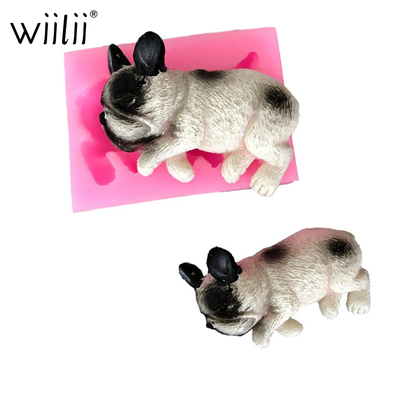 Bulldog 3D силиконовая форма для шоколадного Мусса DIY Инструменты украшения
