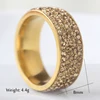 Gold Crystal Jewelry Free Shipping Wholesale Gold Color Stainless Steel Crystal Weddind Rings for women ► Photo 3/6