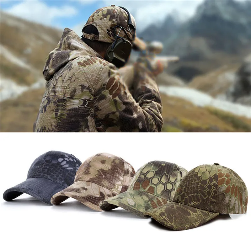 

5 Color Special Forces Tactical Army Adjustable Baseball Cap Hat Black Camo for Men and Women Camping Hiking Hunting Caps