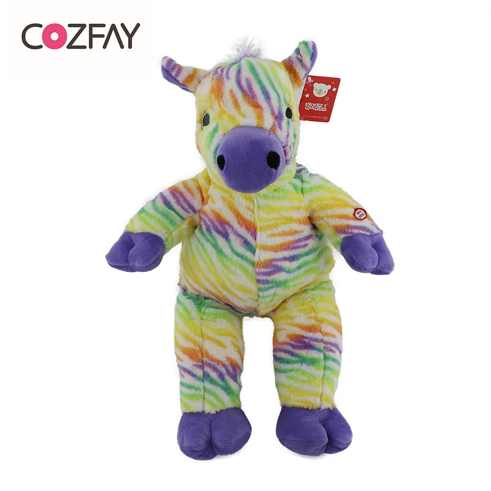 Cozfay Dropshipping 45cm Colorful Horse Stuffed Animals Night Glowing