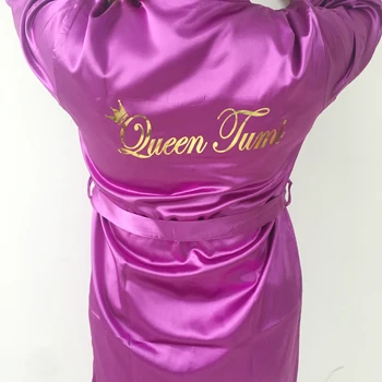 

1pcs Personalized Anniversary Birthday Wedding proposal photo props hen party nightwear spa kimono custom name satin robes