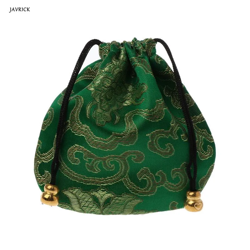 1 шт., Высококачественная традиционная шелковая сумка для путешествий, Классическая китайская вышивка, упаковка для ювелирных изделий, сумка-Органайзер, сумки, наконечники для ювелирных изделий - Цвет: Зеленый