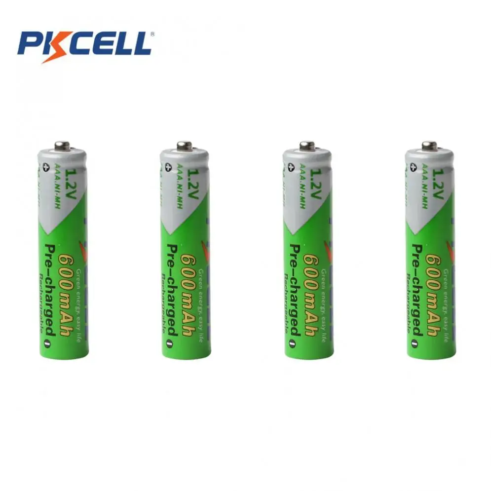 4 шт./лот Pkcell 1,2 V AAA Ni-MH 600mAh LSD перезаряжаемые батареи большой емкости предварительно заряженные батареи набор с 1200 циклом