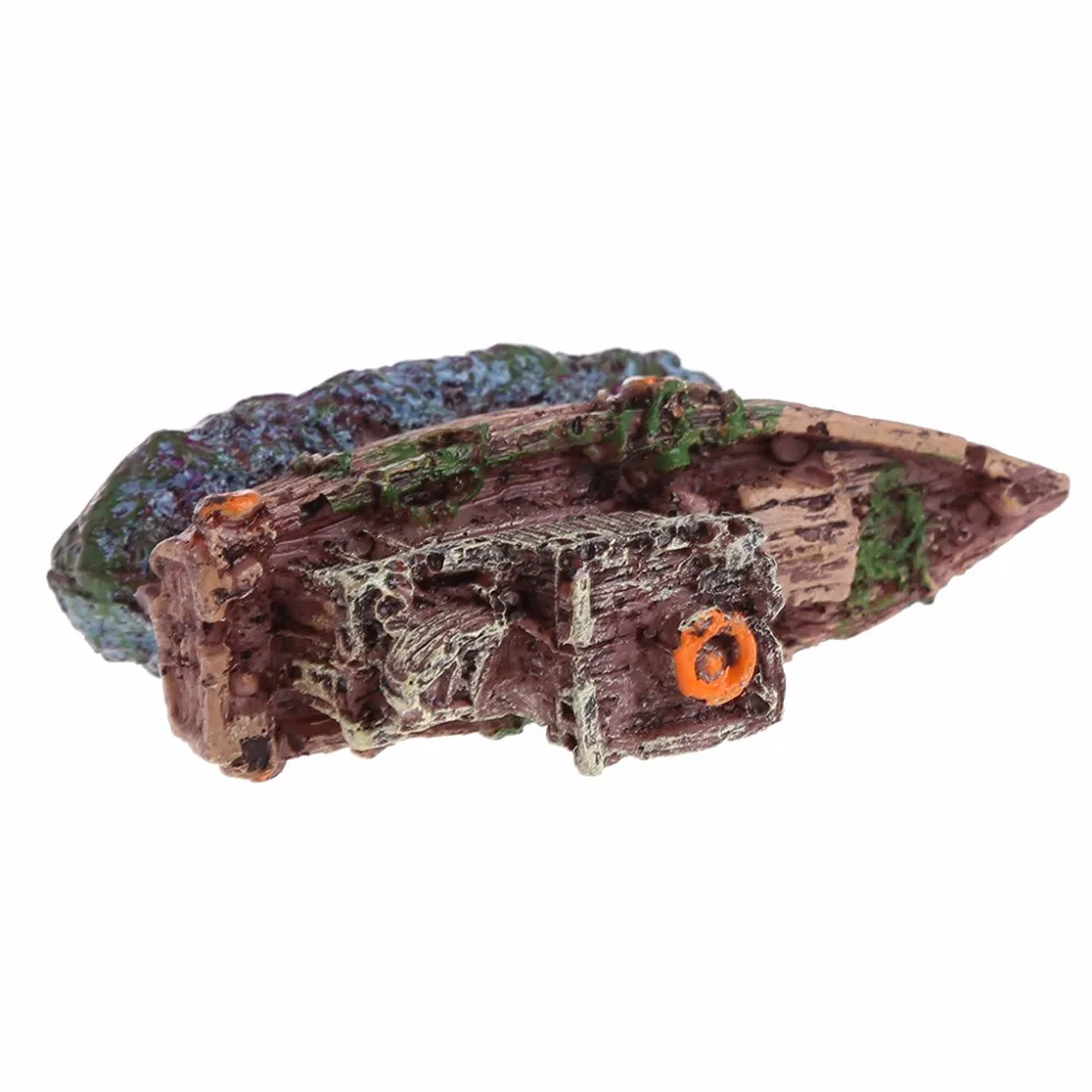 Аквариумный орнамент затонувший корабль затонувшая лодка аквариум пещера Декор подводный смола