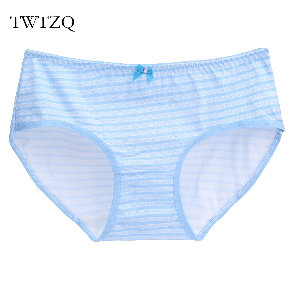

TWTZQ Girls Panties Cute Lingerie Women Underwear Cotton Panties Striped Dots Middle Waist Triangle Briefs Underwear A3NK051