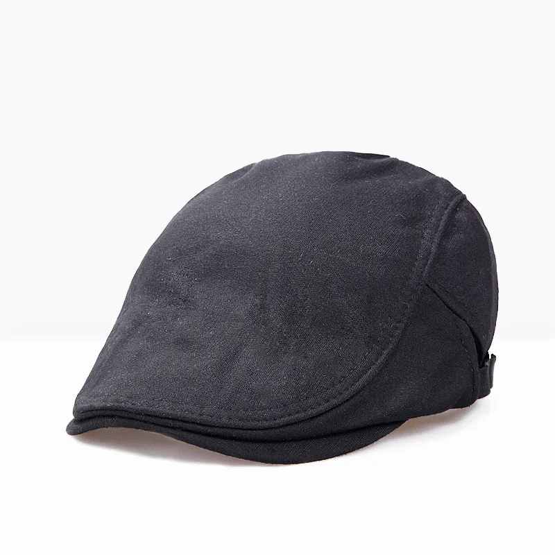 

PADEGAO Fashionable men beret casual hat soft comfortable solid color cotton outdoor breathable sun hat can adjust the size