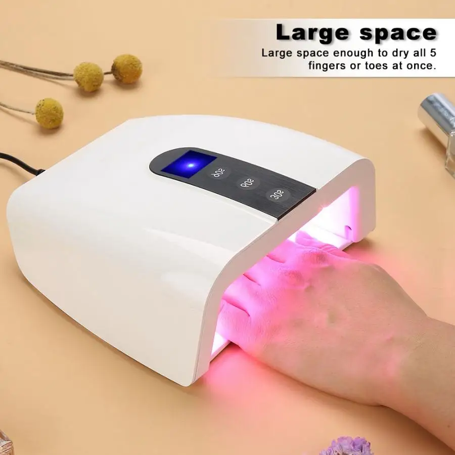 Портативный красный свет отбеливающий Маникюр светодиодный ногтей лампа для сушки ногтей автоматический таймер Маникюрный Инструмент
