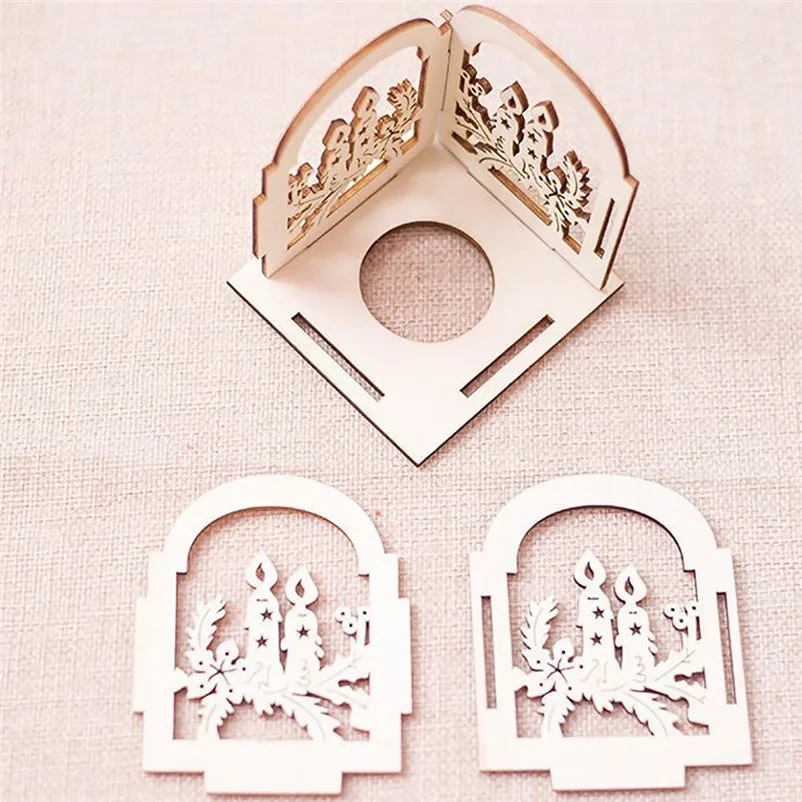 NEW HOT NEW Christmas Creative Gifts Decoration Mini Wooden Candlestick Home Decoration Holiday Christmas Hang 3N27 (4)