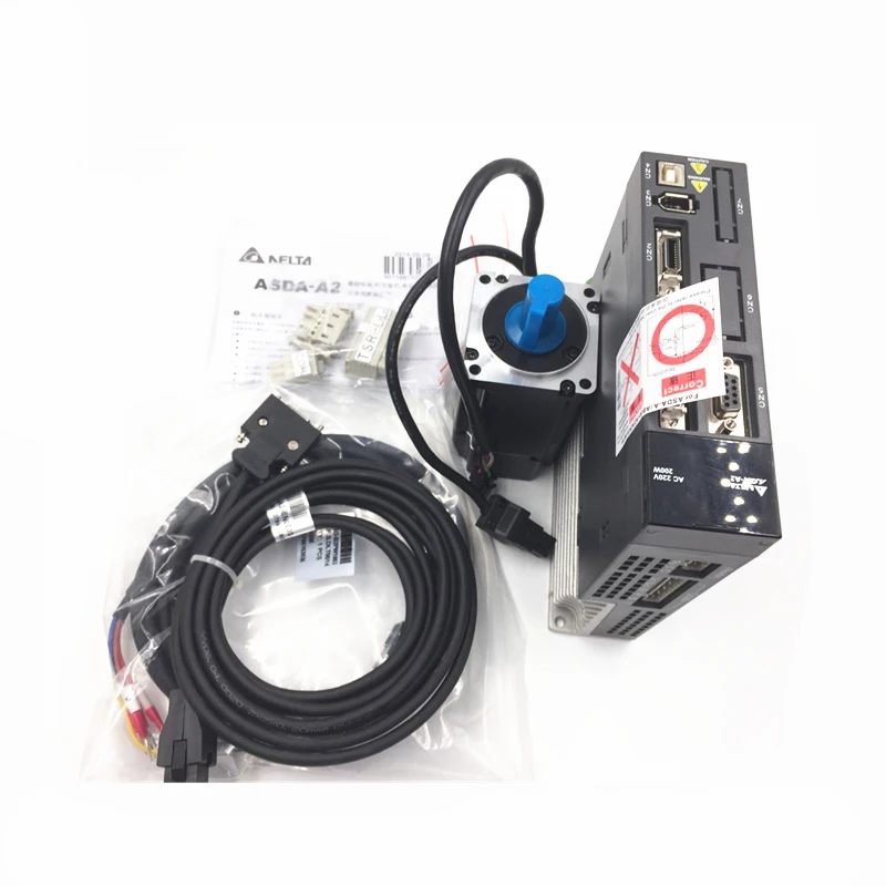 Delta Servo System CNC 200W AC Servo Motor+Drive kits 220V 0.64NM 3000r