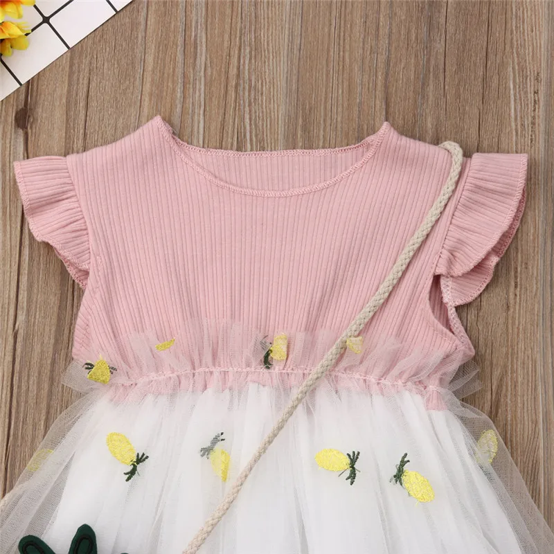 PUDCOCO/новейшее милое летнее кружевное платье для маленьких девочек, сумка в виде ананаса, платья принцессы для свадебной вечеринки