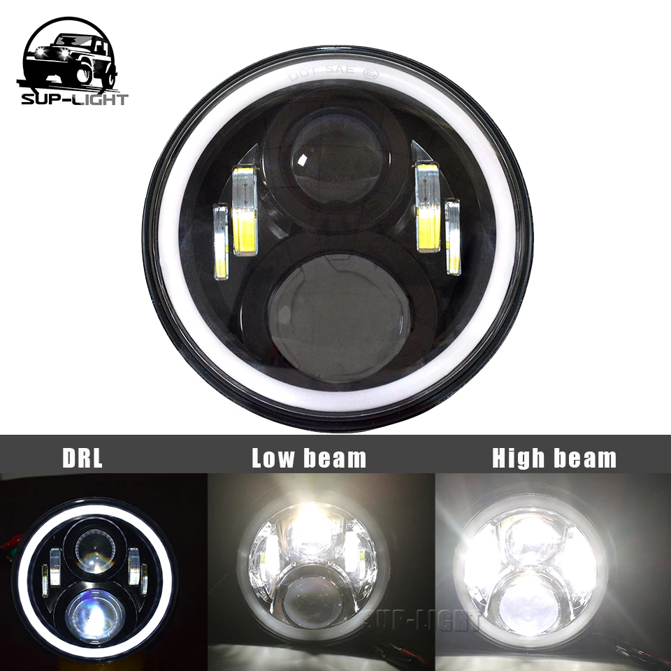 

Motorcycle 75W H4 Hi/Low Beam Headlight DRL 7" Round LED Headlight Lamp For Honda CB 400 500 1300 Hornet 250 600 900 VTR 250