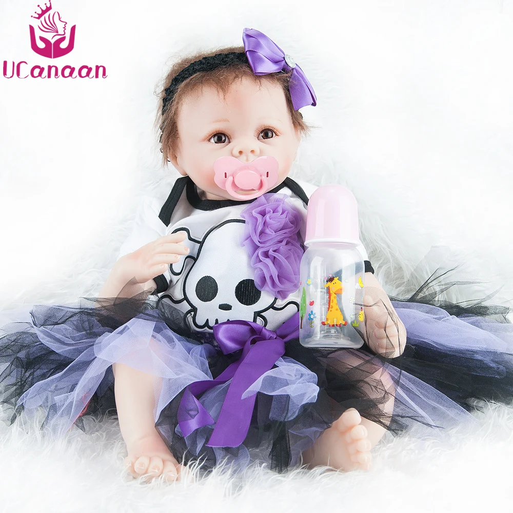 

UCanaan Reborn Baby Dolls 22inch Realistic Soft Cloth Body Handmade Reborn Babies Doll Toys Birthday Gift Toys for Children