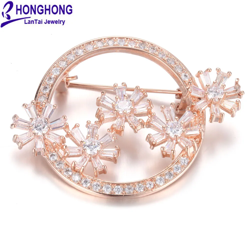 HONGHONG фианит цветок броши шпильки для женщин Высокое качество брошь с растительными мотивами свадебное платье Jewelry интимные аксессуары