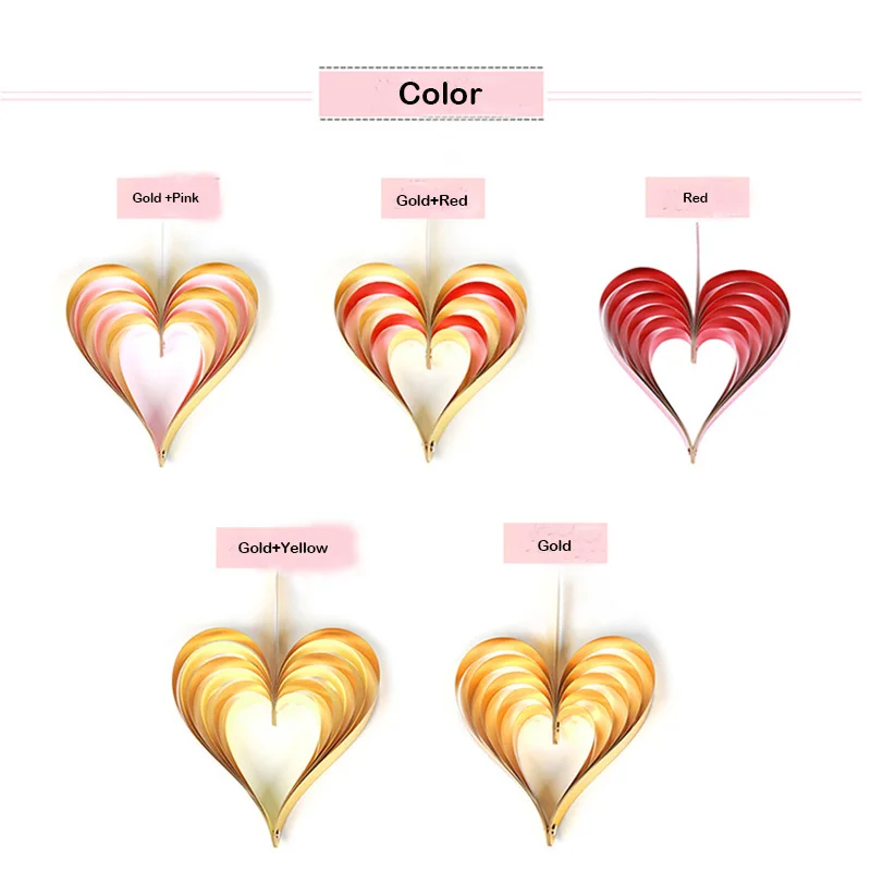 Heart-Banners-4Pcs-3D-DIY-Wedding-Party-Flag-Gold-Pink-Red-Hanging-For-House-Room-Decor