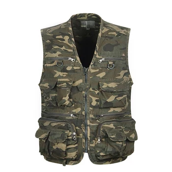 

1pcs Men Camouflage Fishing Hunting Vest Cargo Outdoor Game Outwear Waistcoat Multi-Pocket Photography Recreational Fishing Vest