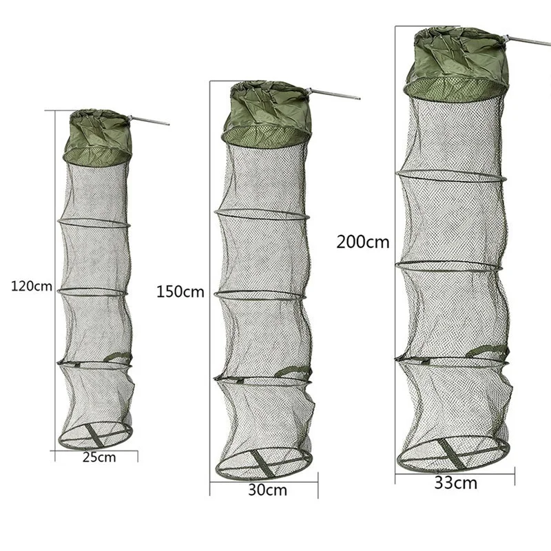 5 слоев рыболовная сеть клетка Полезная Складная рыболовная сеть уход Creel снасти портативный Кол маленькая сетка
