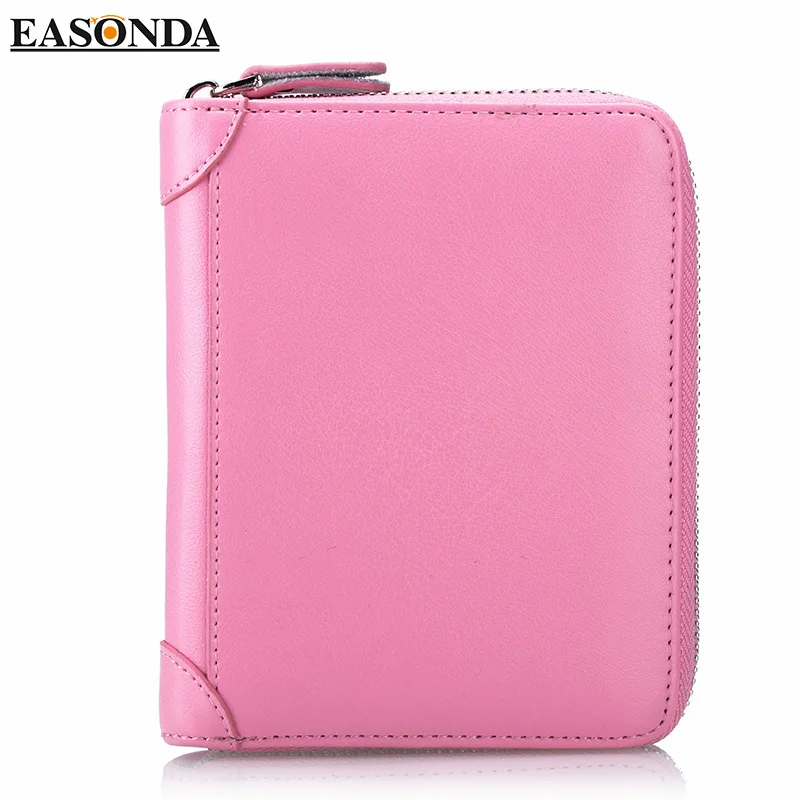 RFID Blocking Genuine Leather Men Women Wallets Passport Holder Wallets