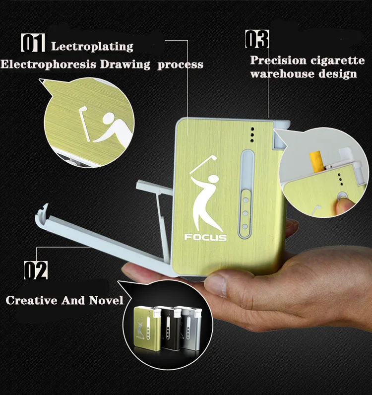Фокус портативный металлический портсигар с керосиновым маслом зажигалка 8 шт. чехол для прикуривателя гаджет для мужчин Рождественский подарок