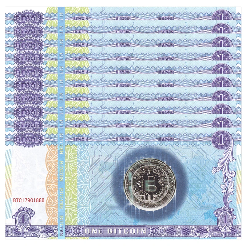Биткоин One 1 шт. партия 5/10 не валюта бумажная Note BTC коллекционные товары подарок