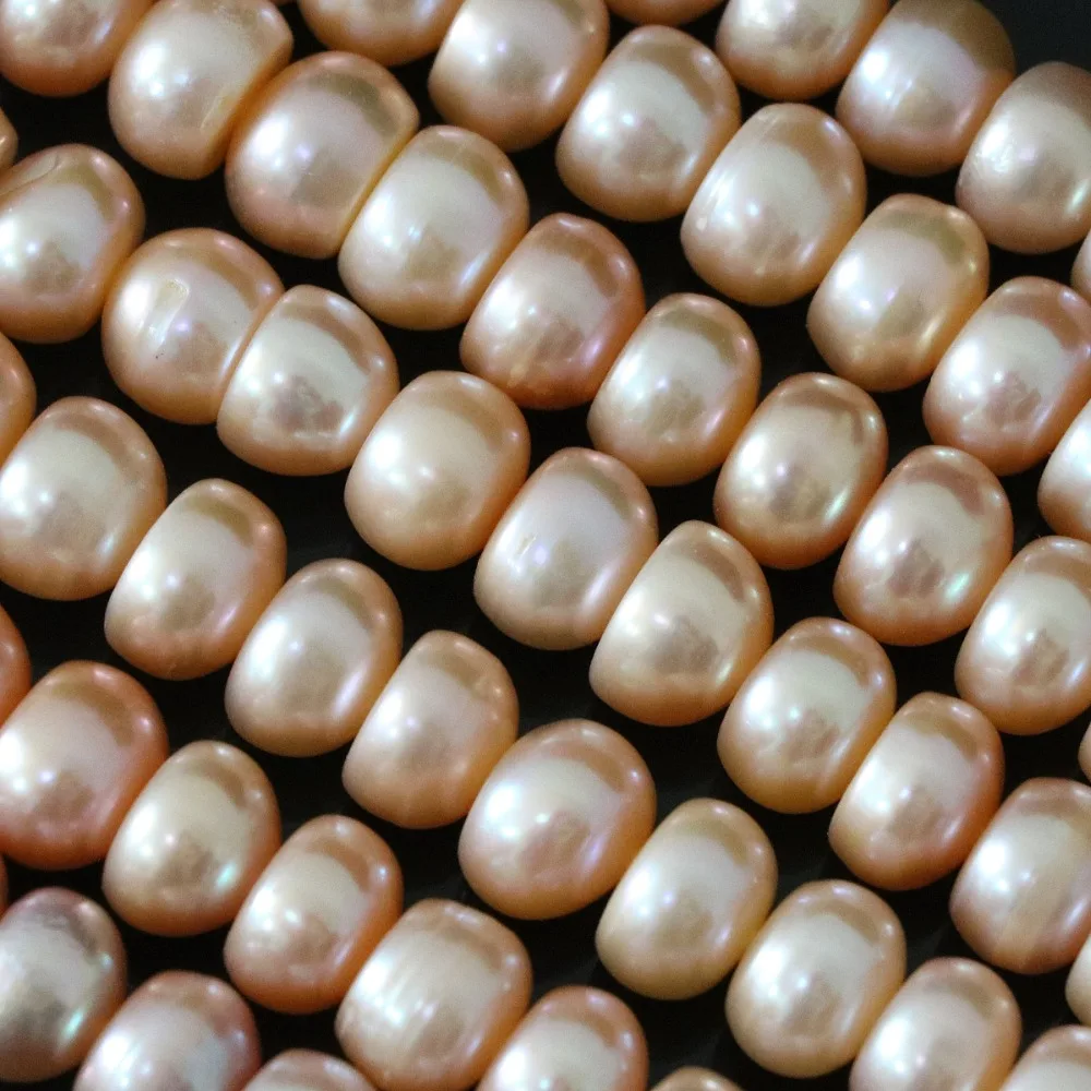 

High quality freshwater natural orange pearl abacus button loose beads wholesale price women diy jewelry making 15inch B1386