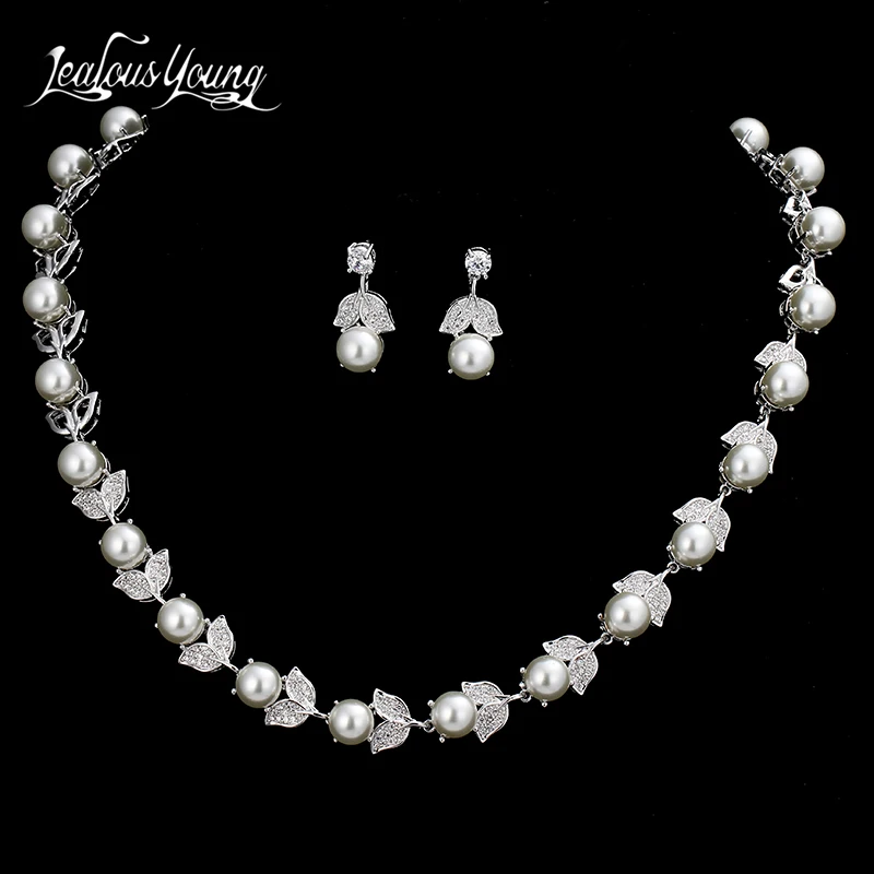 2017 Elegant Round Imitation Pearl Jewelry Sets With Luxury AAA Cubic Zirconia Wedding Jewelry Sets For Women Best Gift Set S054 2017 Elegant Round Imitation Pearl Jewelry Sets With Luxury AAA Cubic Zirconia Wedding Jewelry Sets For Women Best Gift Set S054