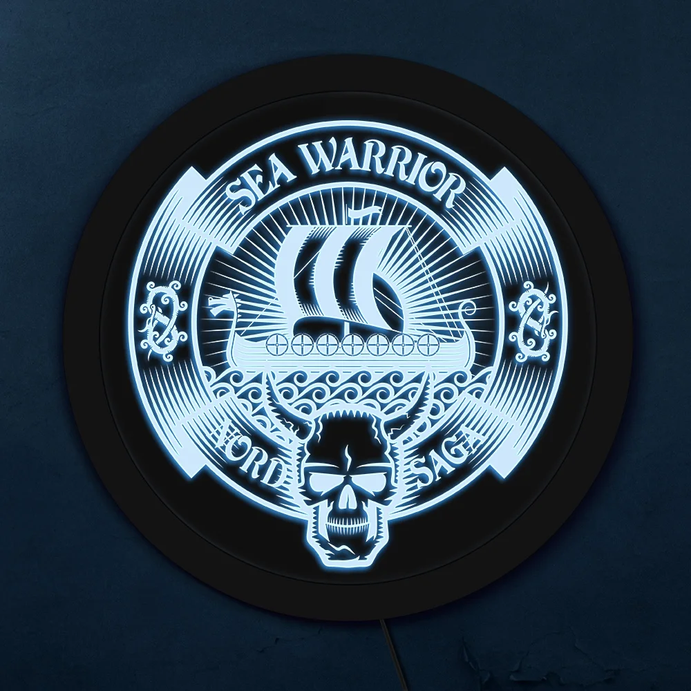 Viking Sea Warrior многоцветный светодиодный светильник настенный Декор Nord Saga огни Warlord череп скандинавский домашний декор