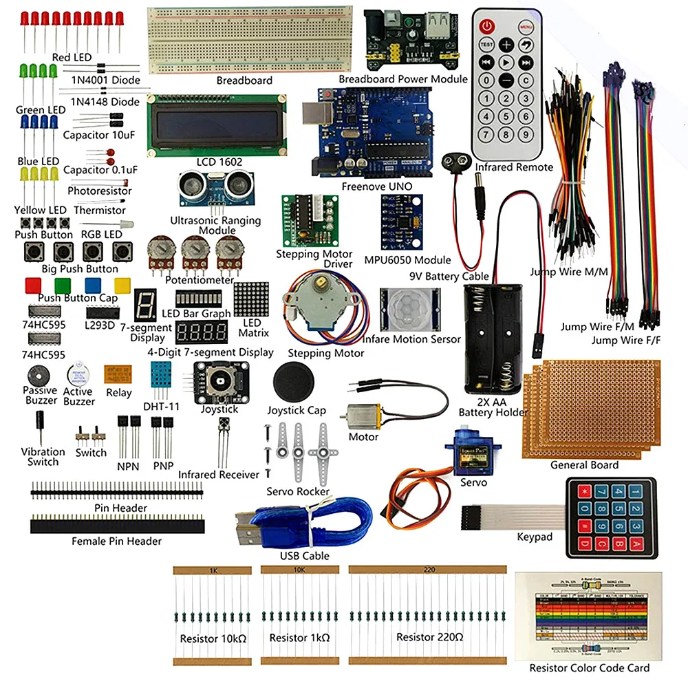 Стартовый набор для Arduino | Обучение начинающих | для UNO R3 MEGA NANO MICRO | осциллограф вольтметр | 51 проект