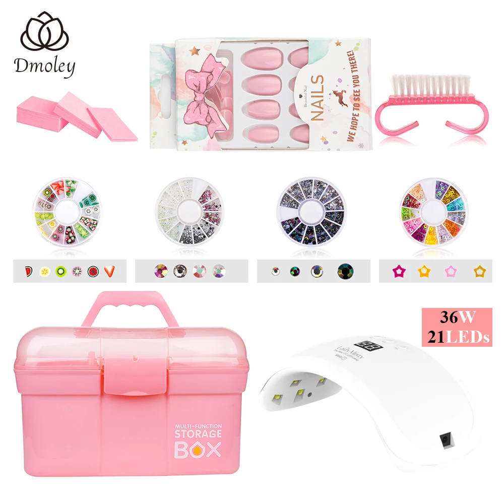 

Nail Art Storage Box With 21 LEDs Nail Lamp And 4 Wheel Nail Decorations Nail Art Equipment Makeup Organizer Desktop Container
