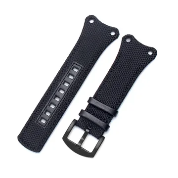 HUXIE парусиновые ремешки для часов для Кельвин Клейн K4B384B6 K4B381B3 женские ремешки для часов для CK мужские часы ремешок 30 мм ремешок для часов с пряжкой - Цвет ремешка: black black clasp