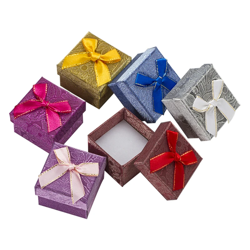 24pcs Paper Ring Box 5*5*3cm Jewelry Box Multi Colors Stud Earring