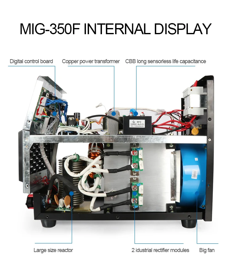 Parti Digital Iindustry двойные модули IGBT Mig сварочный аппарат Lassen сварочная машина Mig-350f 380 V/mma 2 и 1 Mig Lasser