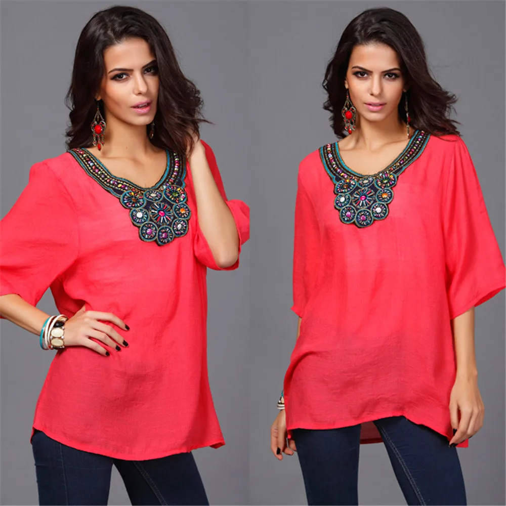 Autumn Women Blouse Plus Size 3XL Woman Clothing Autumn Brand Embroidery Blouse Shirt Casual Loose Oversized Top Chemise Femme (13)