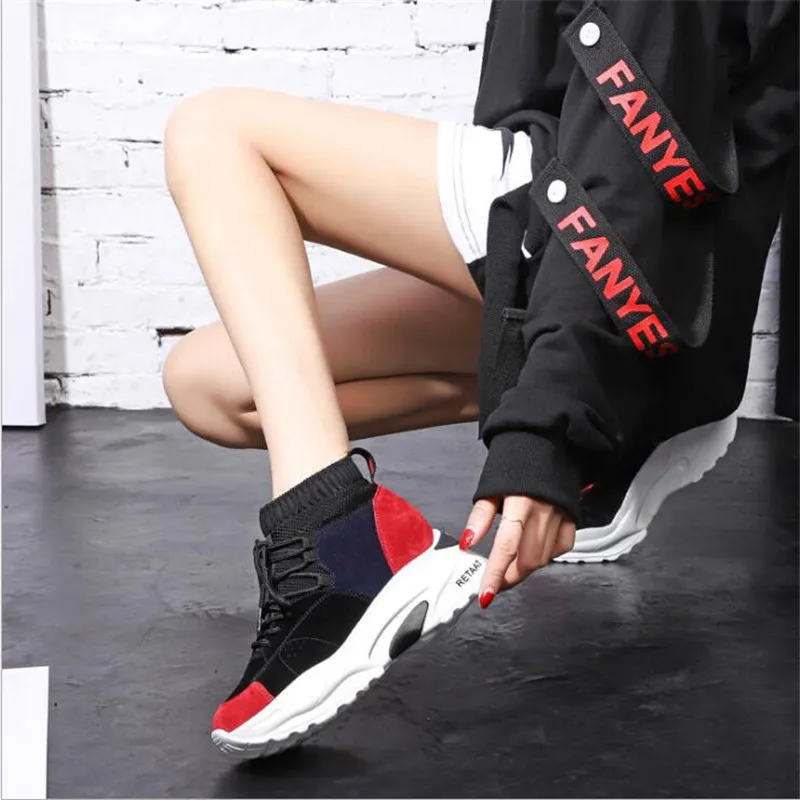

Women's models with thick and thick socks, casual and comfortable outdoor sports walking party holiday sneakers35-39