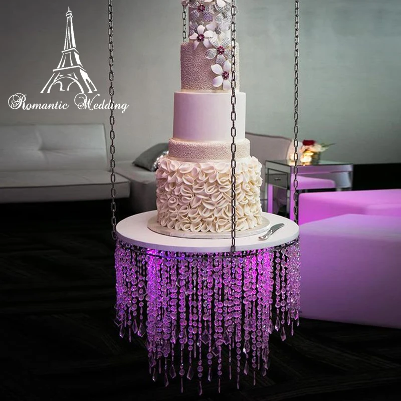 

Romantic Wedding Hanging Swing Crystal Cake Stand For Wedding Birthday Party Decoration Home Decor Luxury Hanging Crystal