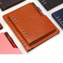 Notebook A5 B5 Leather Bullet Journal Annual Planner 2020 Spiral Agenda Personal Diary Binder Pocket Organizer For Stationery jamie vigorous double color spiral notebook a5a6 binder planner bullet journal daily planner 2018 chancellory vintage stationery
