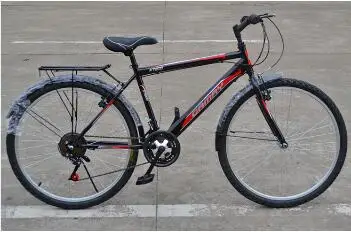 Дорожный велосипед 26 дюймов полный двойной дисковый тормоз углеродистая сталь мужской Односкоростной велосипед - Цвет: black
