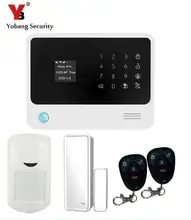 YobangSecurity Touch Screen GSM Wireless WIFI Home Alarm System Android IOS APP Control PIR Detector Door Sensor