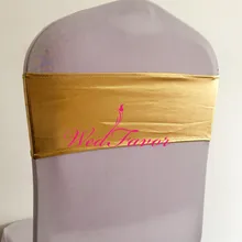 100 шт блестящая эластичная лента для стула, лента цвета металлик, золото, спандекс, лайкра, повязка на стул, без пряжки для гостиничного банкета, свадебные украшения