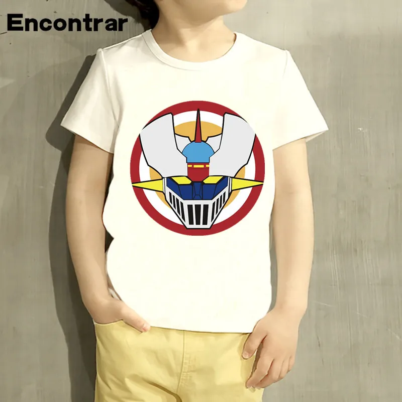 

Kids Classic Retro Mecha Mazinger Z Cartoon Design T Shirt Boys/Girls Short Sleeve Tops Children Cute T-Shirt,ooo463