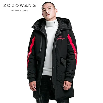 

ZOZOWANG 2020 spring winter Jacket men waterproof clothing male cotton-down long coat quality Casual Parka male embroidery Camp