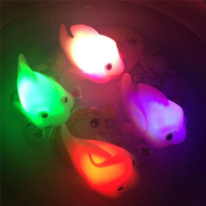 

Funny Bathroom LED Light Kids Animal Cute Fish Toys Water Induction Waterproof In Tub Bath Time Kids Love Birthday Gift Random