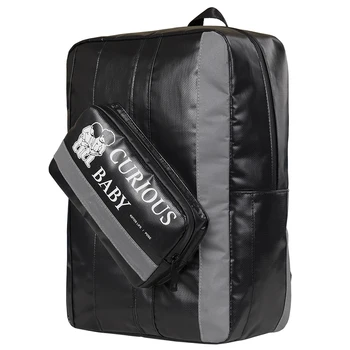 

Waterproof creative black backpacks for teenagers suitable for 15.6inch laptop in POSE series(FUN KIK)