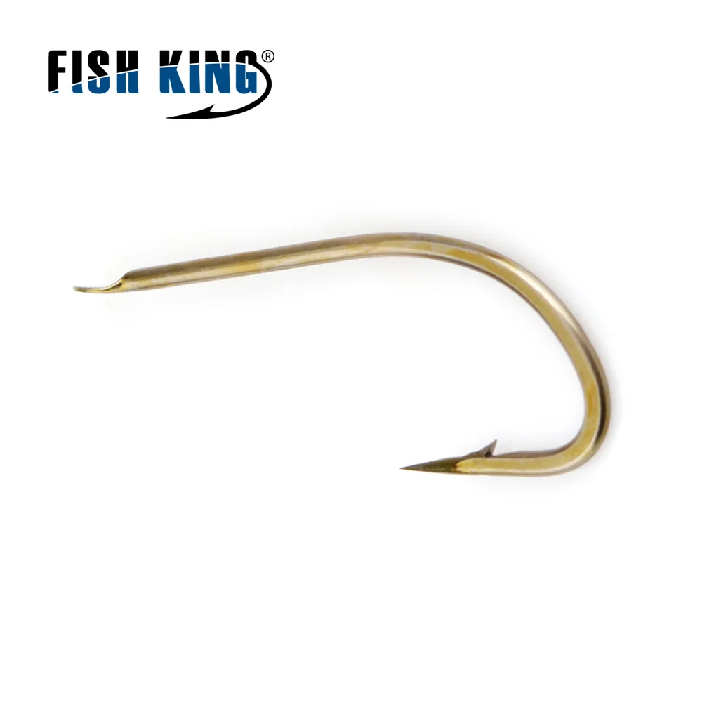 FISH KING 100 шт./лот рыболовный крючок из высокоуглеродистой стали 515BR 1#-10# хрустальные крючки плоские острые короткие плоские рыболовные снасти