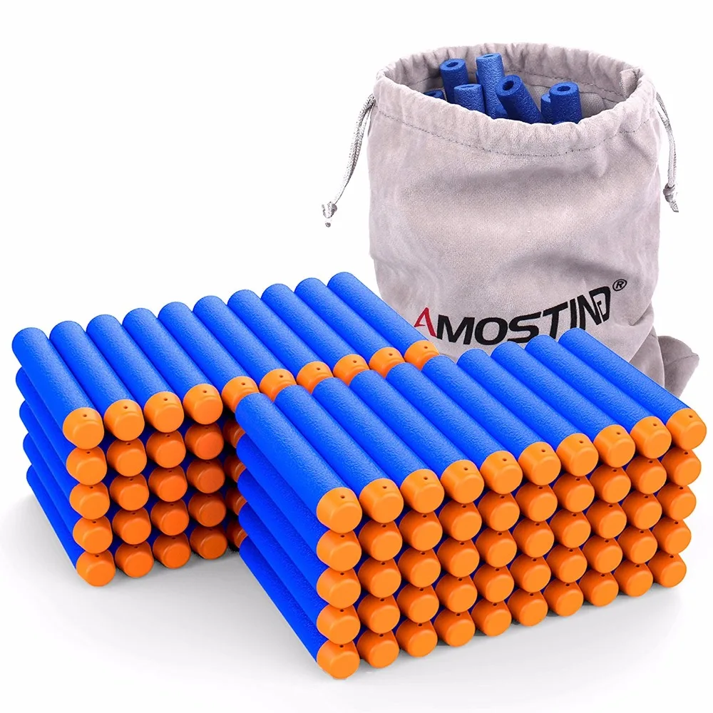 

100PCS Refill Bullet Darts with Storage bag for Nerf N-strike Elite Retaliator Series Blasters Darts Toys Gun for Children Gifts