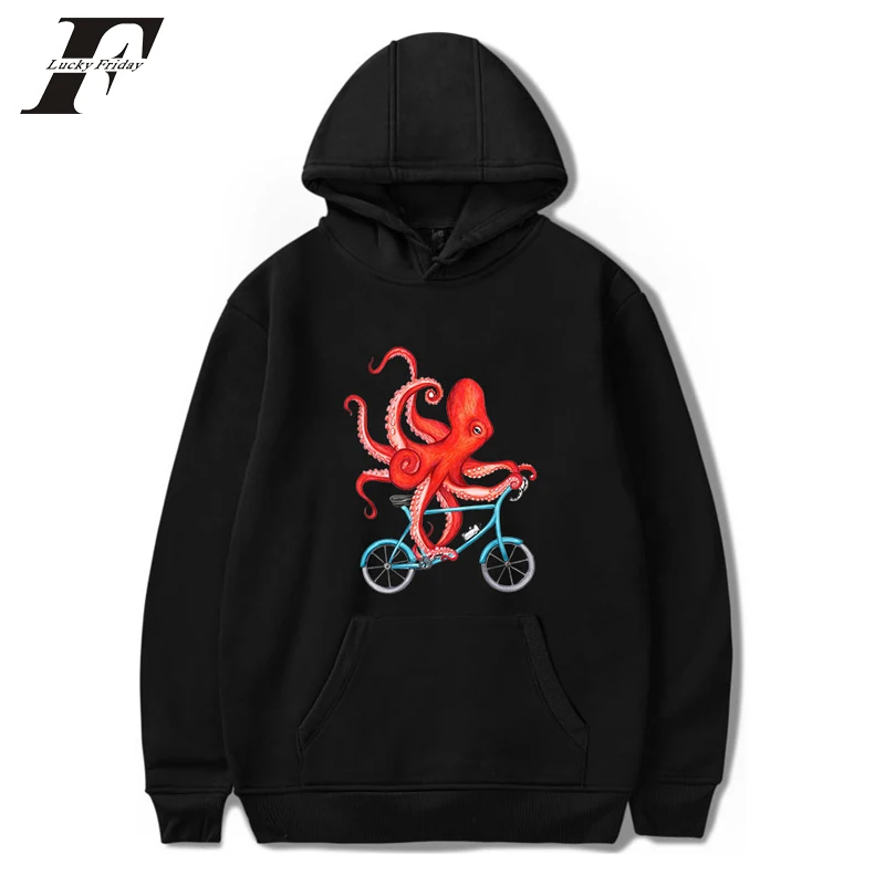 LUCKYFRIDAYF 2018 мультфильм Каракатица хлопковый костюм с рисунком капюшоном Новое